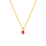 Diamond & Ruby Duo Bezel Necklace