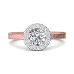 14K Gold Pink/White Vintage Engagement Ring from the Vintage collection - VS03-AENG_14KPW_RdH_6.5_Prm_H-I_SI1