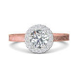 14K Gold Pink/White Vintage Engagement Ring from the Vintage collection - VS03-AENG_14KPW_RdH_6.5_Prm_H-I_SI1
