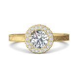 14K Gold Yellow Vintage Engagement Ring from the Vintage collection - VS03-AENG_14KY_RdH_6.5_Prm_H-I_SI1