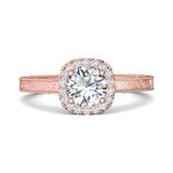 18K Gold Pink Vintage Engagement Ring from the Vintage collection - VS03-AENG_18KP_CuHRd_6.0_Prm_H-I_SI1