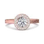 18K Gold Pink Vintage Engagement Ring from the Vintage collection - VS03-AENG_18KP_RdH_6.5_Prm_H-I_SI1