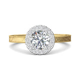 18K Gold White/Yellow Vintage Engagement Ring from the Vintage collection - VS03-AENG_18KWY_RdH_6.5_Prm_H-I_SI1